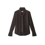 ME+EM Fluid Straight Shirt in Chocolate Brown