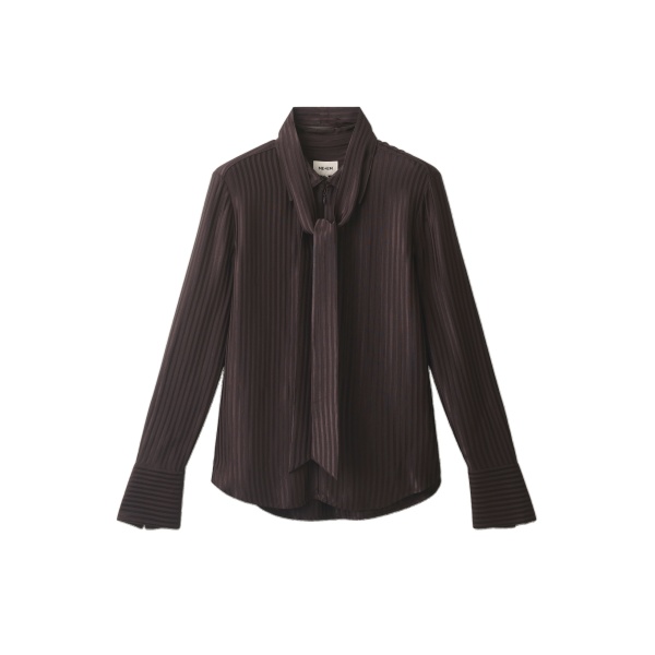 ME+EM Fluid Straight Shirt in Chocolate Brown