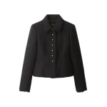 ME+EM Fringe Peplum Jacket in Black