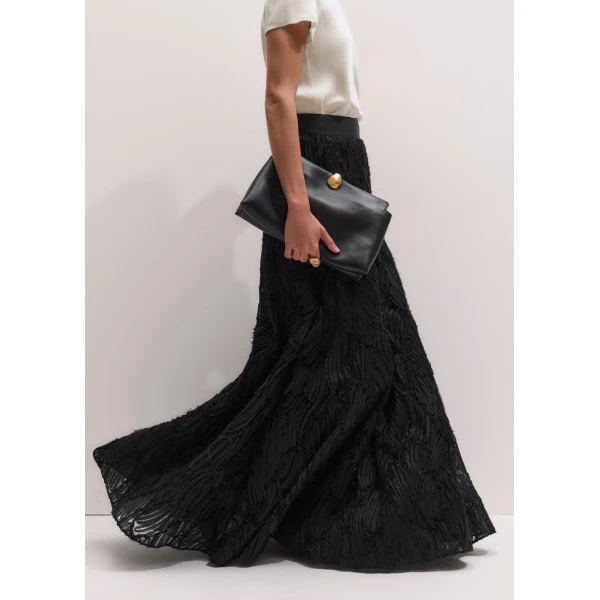 ME+EM Full-Length Skirt in Black, view 5 | Maxi Skirts | Luxury Shoes 
