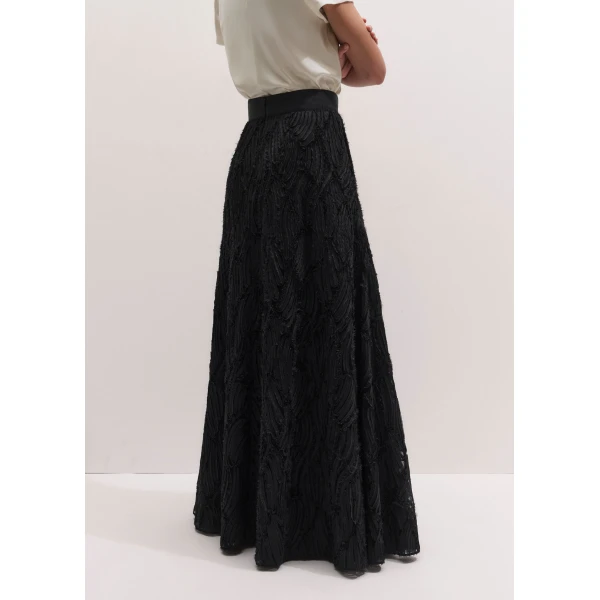 ME+EM Full-Length Skirt in Black, view 6 | Maxi Skirts | Luxury Shoes 