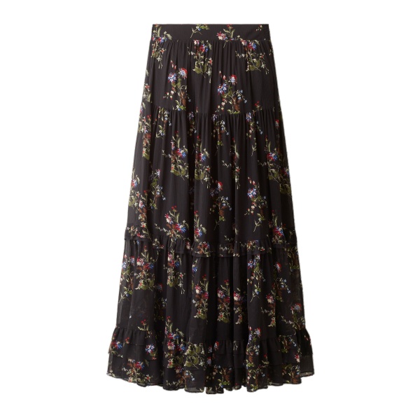 ME+EM Full-Length Skirt in Black Multi