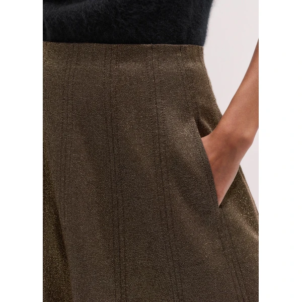 ME+EM Full-Length Skirt in Gold/Brown, view 3 | Maxi Skirts | Luxury Shoes 