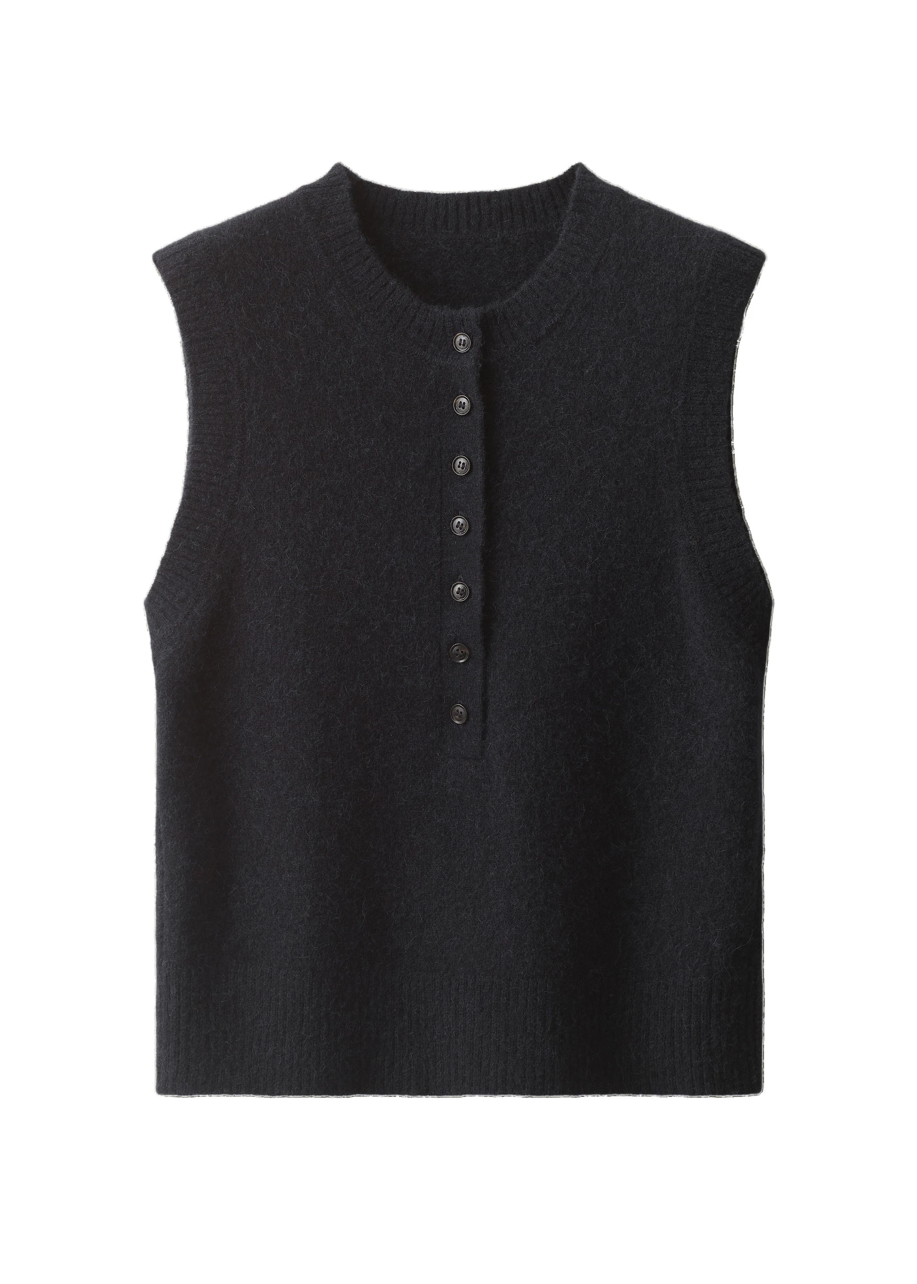 ME+EM Henley Straight Knit Vest in Navy ME+EM Henley Straight Knit Vest in Navy | Sweaters | Luxury Shoes