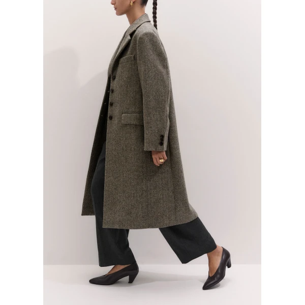ME+EM Heritage Oversized Coat in Grey Mélange, view 4 | Coats | Luxury Shoes 