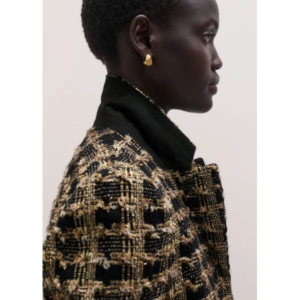 ME+EM Heritage Short Jacket in Black Multi, view 4 | Jackets | Luxury Shoes 