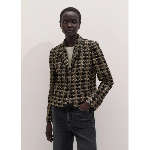 ME+EM Heritage Short Jacket in Black Multi, view 5 | Jackets | Luxury Shoes 