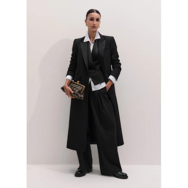 ME+EM Heritage Top Frame Clutch in Black/Gold, view 3 | Clutch Bags | Luxury Shoes 
