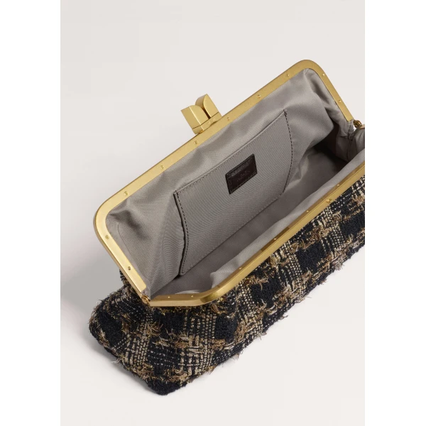 ME+EM Heritage Top Frame Clutch in Black/Gold, view 4 | Clutch Bags | Luxury Shoes 