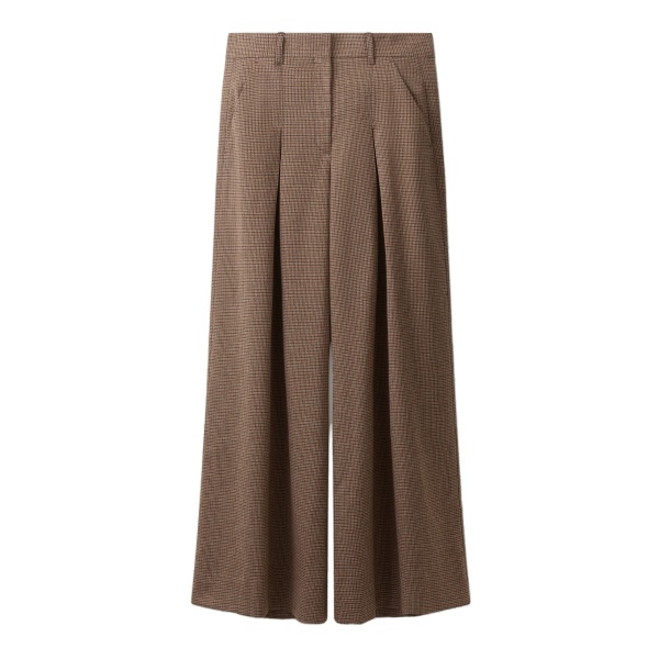 ME+EM Heritage Very Wide Trouser in Pecan Brown Multi