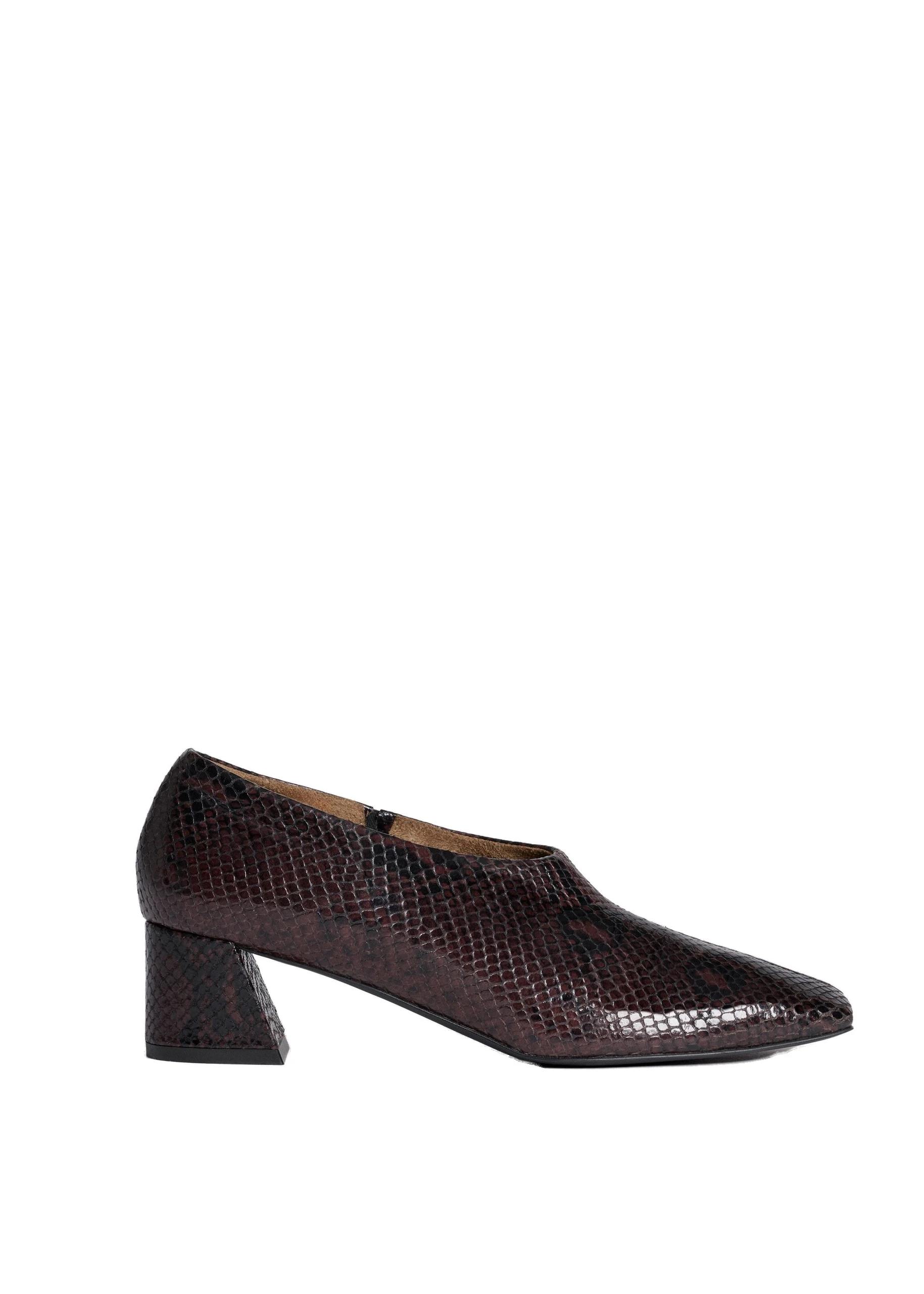 ME+EM High Front Block Heel in Chocolate/Black | Shoes | Luxury Shoes ME+EM High Front Block Heel in Chocolate/Black