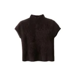 ME+EM High Neck Baby Tee in Dark Chocolate Brown | Sweaters | Luxury Shoes 