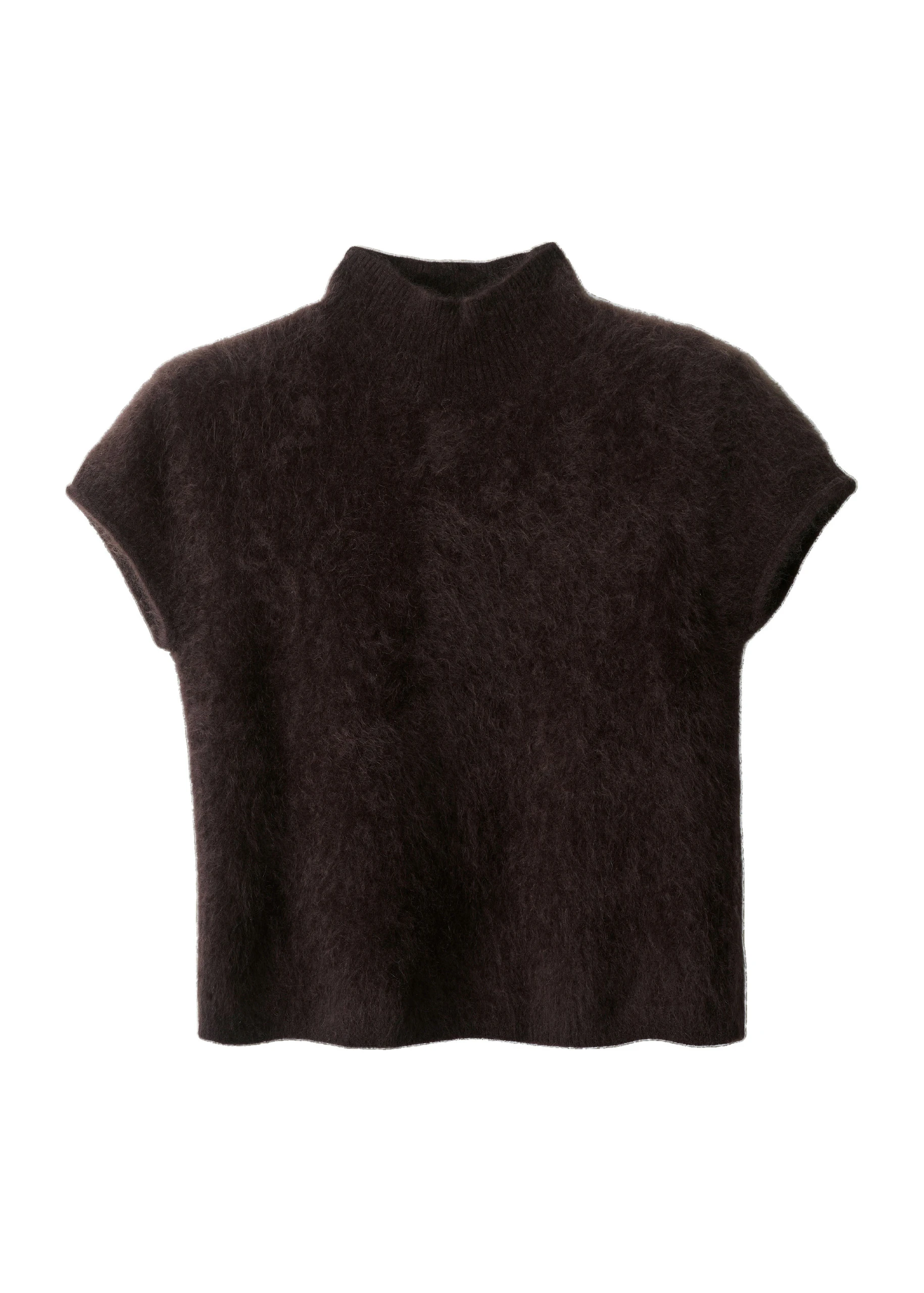 ME+EM High Neck Baby Tee in Dark Chocolate Brown ME+EM High Neck Baby Tee in Dark Chocolate Brown | Sweaters | Luxury Shoes