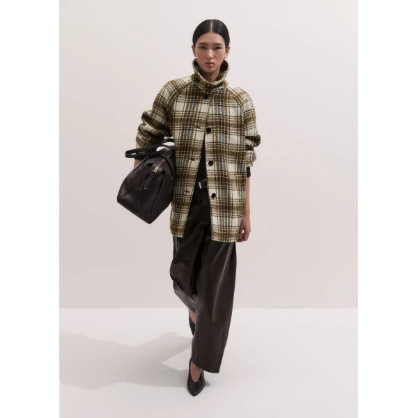 ME+EM High Neck Cocoon Coat in Bronzed Olive