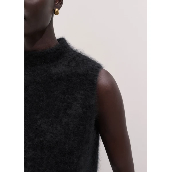 ME+EM High Neck Knit Vest in Black, view 4 | Sweaters | Luxury Shoes 