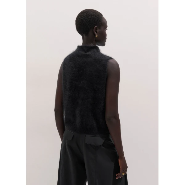 ME+EM High Neck Knit Vest in Black, view 5 | Sweaters | Luxury Shoes 