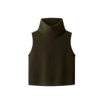 ME+EM High Neck Knit Vest in Rich Olive Green