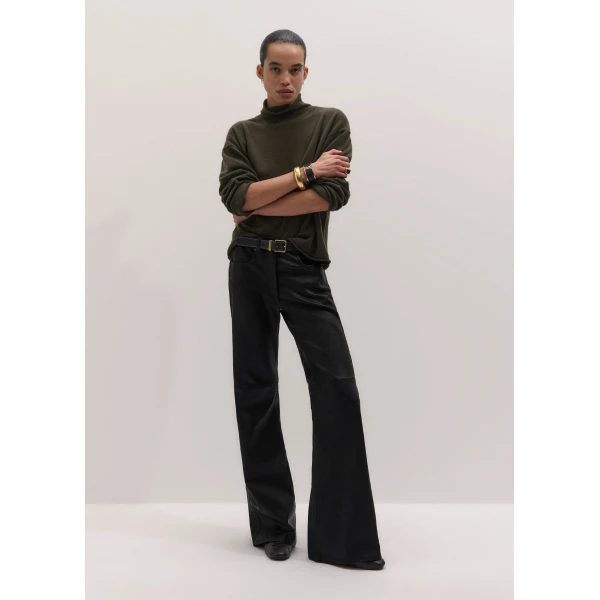 ME+EM High Neck Relaxed Jumper in Rich Olive Green