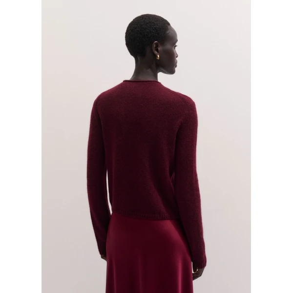 ME+EM High Neck Straight Jumper in Barolo Red