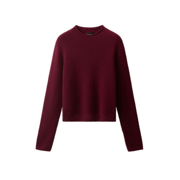ME+EM High Neck Straight Jumper in Barolo Red