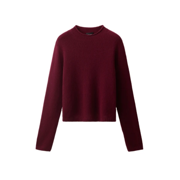 ME+EM High Neck Straight Jumper in Barolo Red