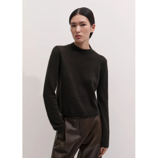 ME+EM High Neck Straight Jumper in Cocoa Brown, view 6 | Sweaters | Luxury Shoes 