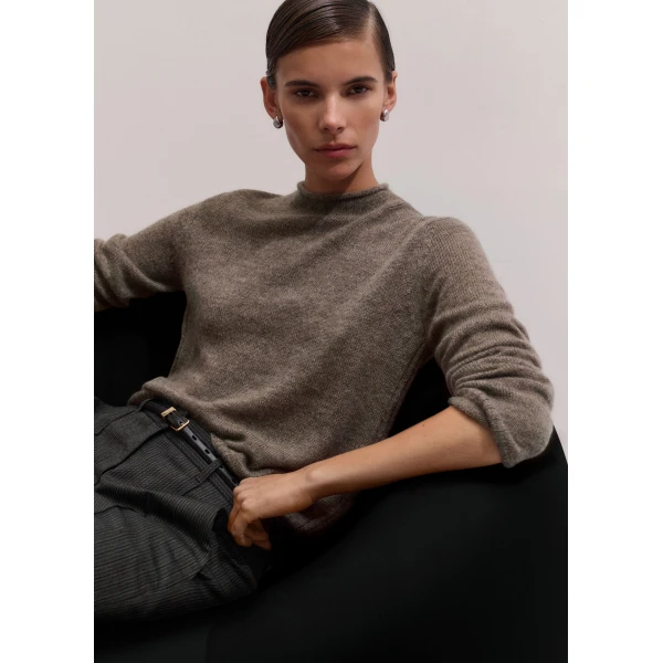 ME+EM High Neck Straight Jumper in Hazelnut Mélange