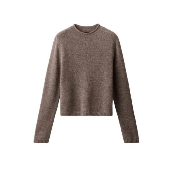 ME+EM High Neck Straight Jumper in Hazelnut Mélange
