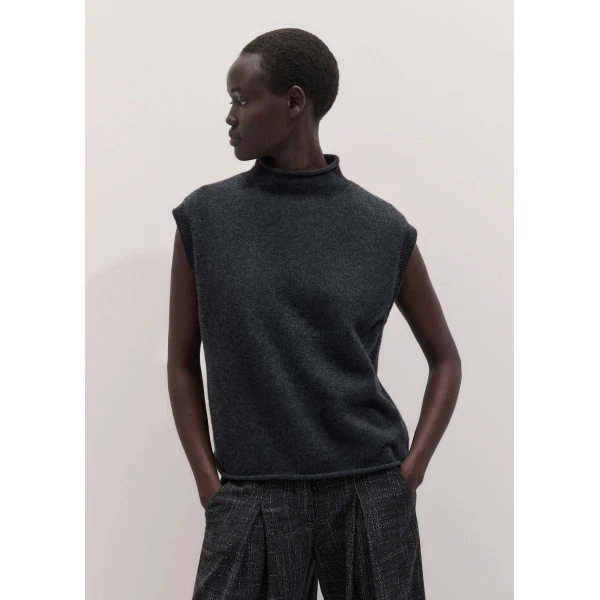 ME+EM High Neck Vest in Charcoal Mélange