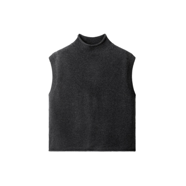 ME+EM High Neck Vest in Charcoal Mélange