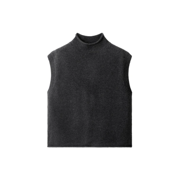 ME+EM High Neck Vest in Charcoal Mélange