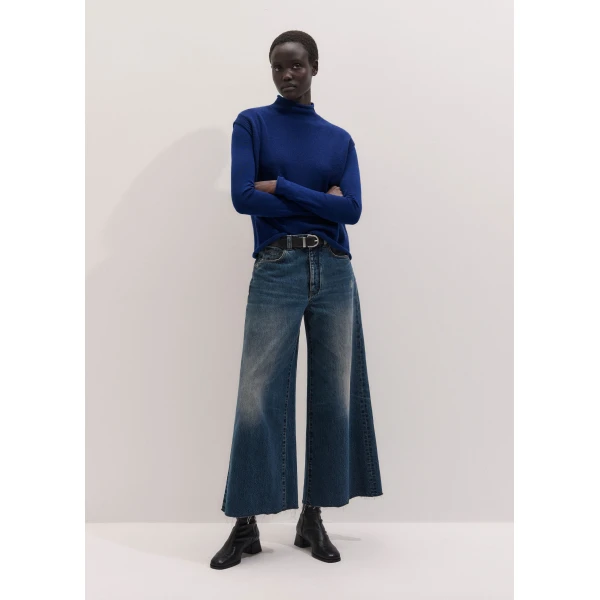 ME+EM High Neck Vest in Jewel Blue, view 6 | Sweaters | Luxury Shoes 