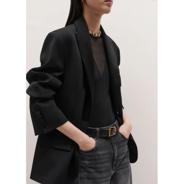 ME+EM Icon Oversized Tux Blazer in Black