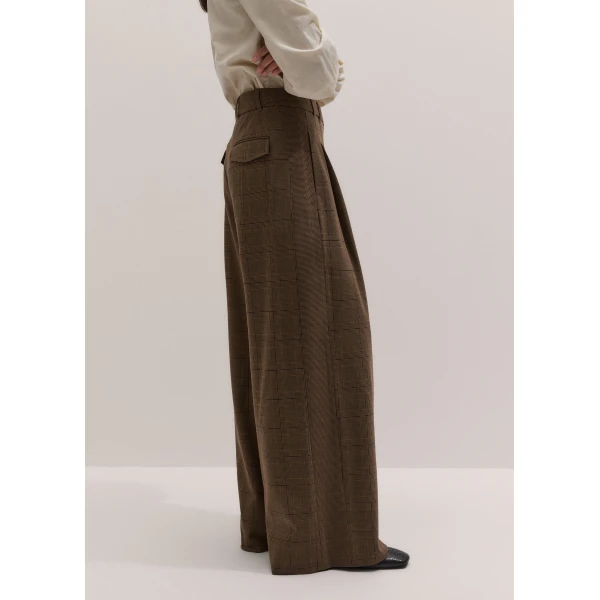 ME+EM Icon Trouser in Pecan Brown Multi