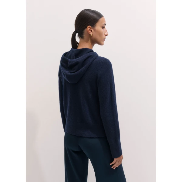 ME+EM Icon Zip Hoodie in Navy, view 5 | Sweaters | Luxury Shoes 