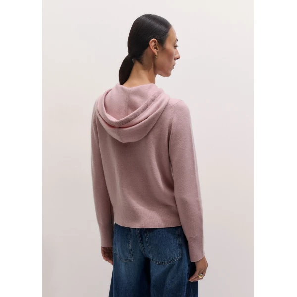 ME+EM Icon Zip Hoodie in Smoke Pink, view 6 | Sweaters | Luxury Shoes 
