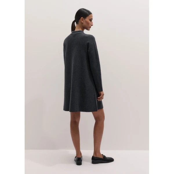 ME+EM Knit Mini Swing Dress in Charcoal Mélange