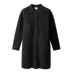 ME+EM Knit Mini Swing Dress in Charcoal Mélange