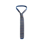 ME+EM Knit Tie in Gold/Chambray Blue