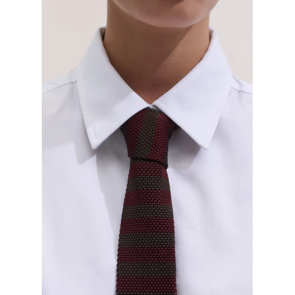 ME+EM Knit Tie in Merlot/Dark Chocolate