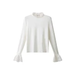 ME+EM Lace Cuff Layering Top in Light Cream | Lace | Luxury Shoes 