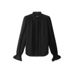 ME+EM Lace Trim Blouse in Black