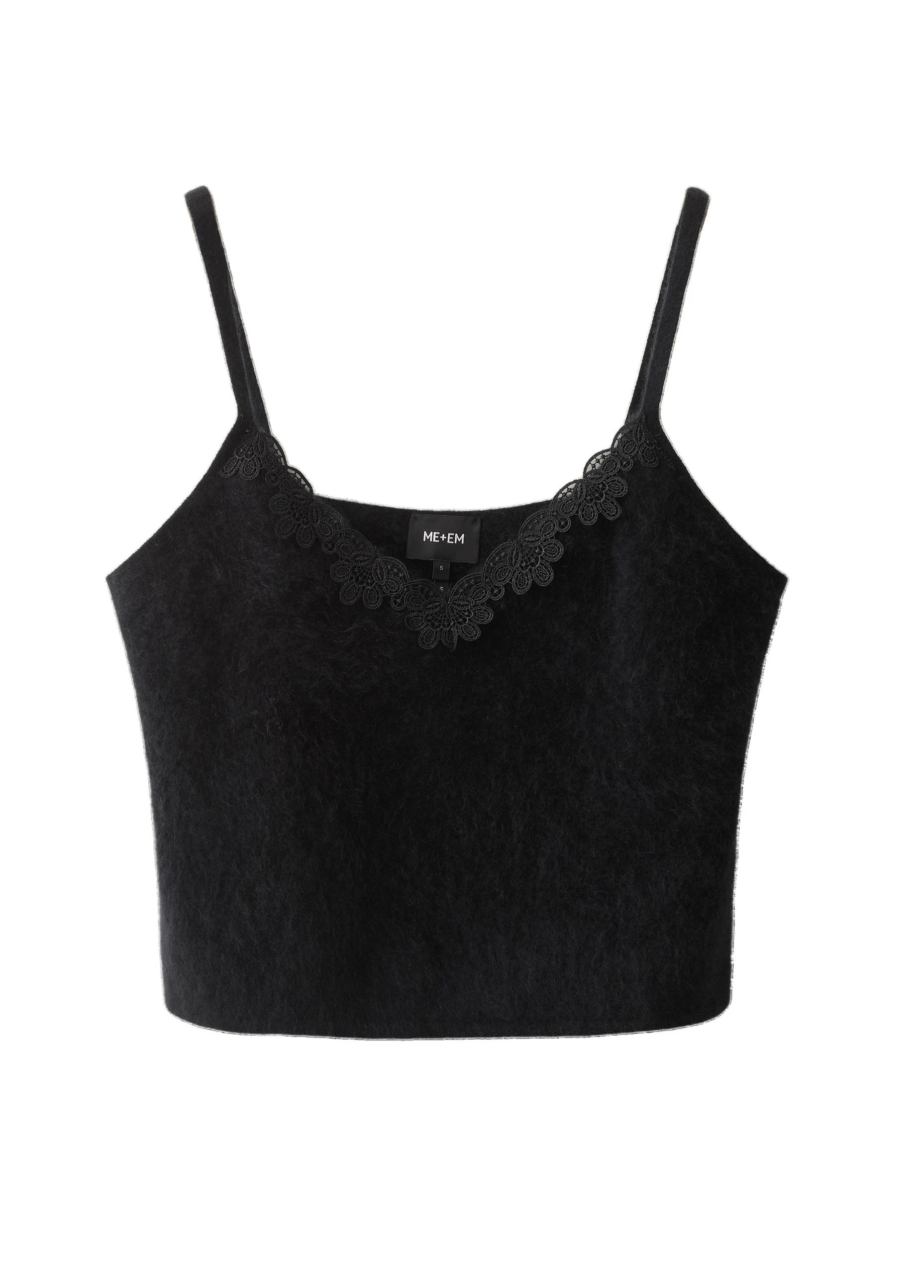 ME+EM Lace Trim Slim Knit Vest in Black ME+EM Lace Trim Slim Knit Vest in Black | Sweaters | Luxury Shoes