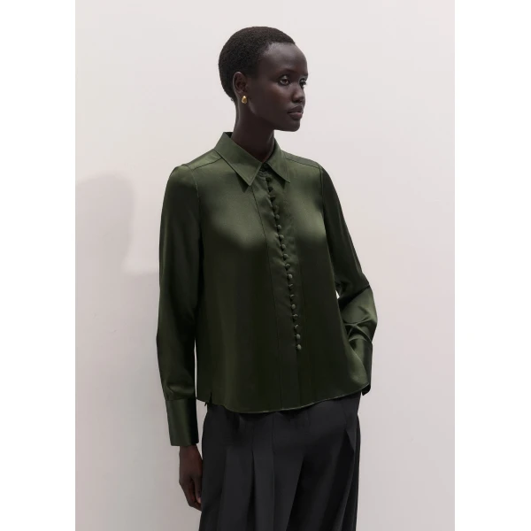 ME+EM Layering Shirt in Bay Green, view 4 | Shirts | Luxury Shoes 