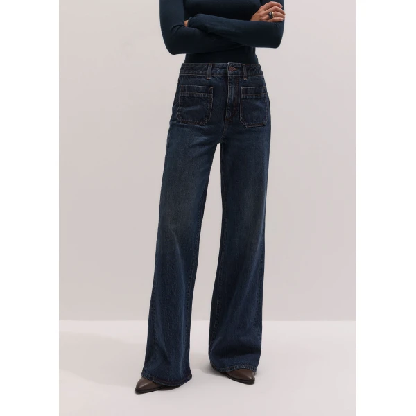 ME+EM Leg Elongator Jean in Authentic Dark Wash