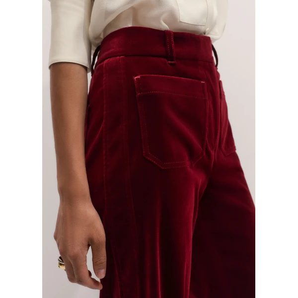 ME+EM Leg Elongator Trouser in Barolo Red, view 3 | Pants | Luxury Shoes 