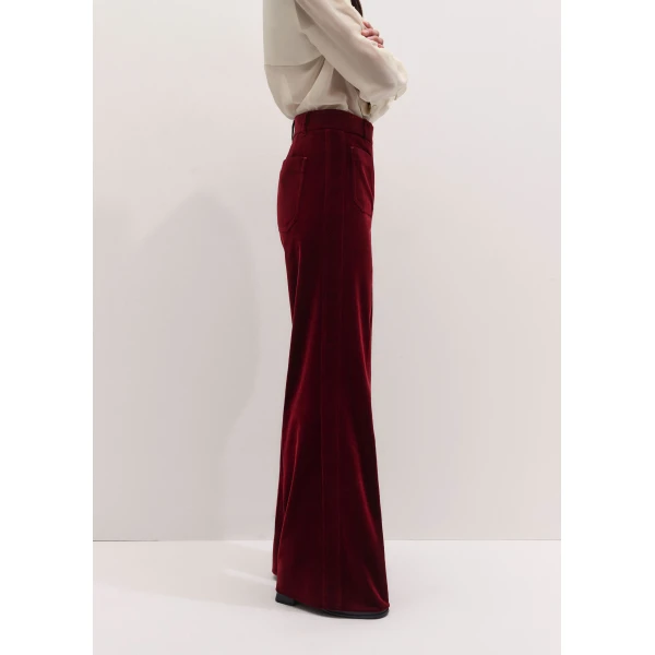ME+EM Leg Elongator Trouser in Barolo Red, view 6 | Pants | Luxury Shoes 