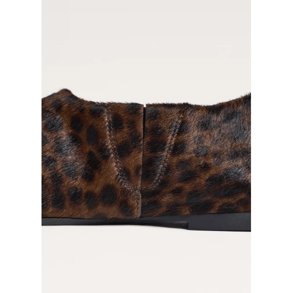 ME+EM Leopard Asymmetric Slipper in Dark Chocolate/Black