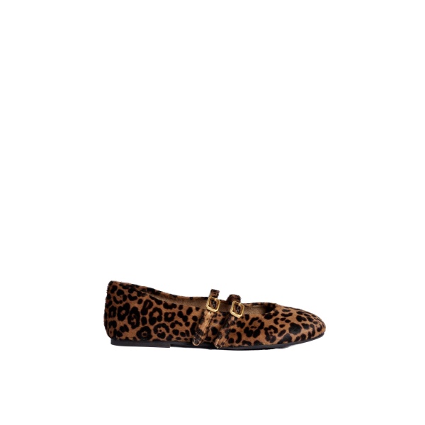 ME+EM Leopard Ballet Flat in Dark Brown Multi