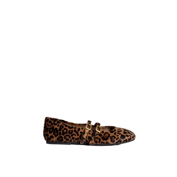 ME+EM Leopard Ballet Flat in Dark Brown Multi